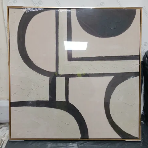 SEALED ABSTRACT SHAPES FRAMED PRINTED CANVAS
