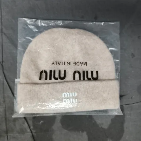 MIU MIU BEIGE BEANIE HAT