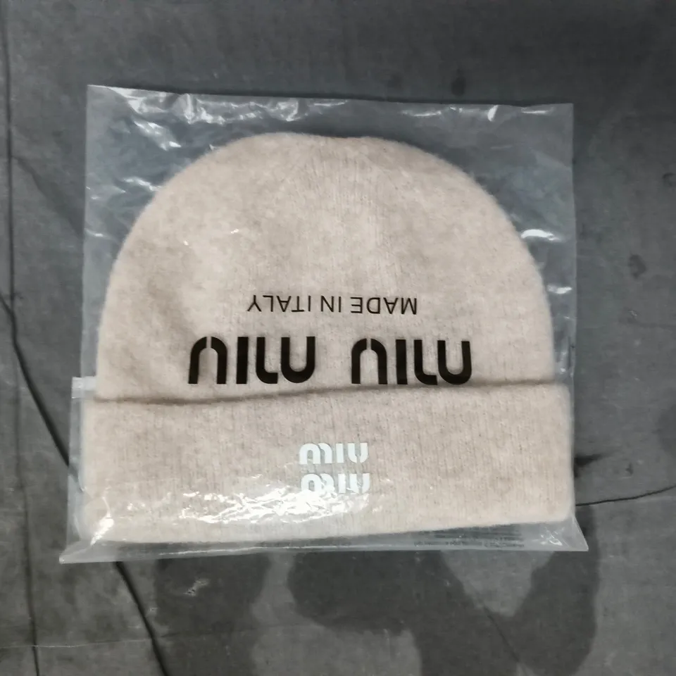 MIU MIU BEIGE BEANIE HAT