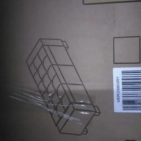 BOXED VERONA OTTOMAN STORAGE BENCH IN HOPSACK GREY 