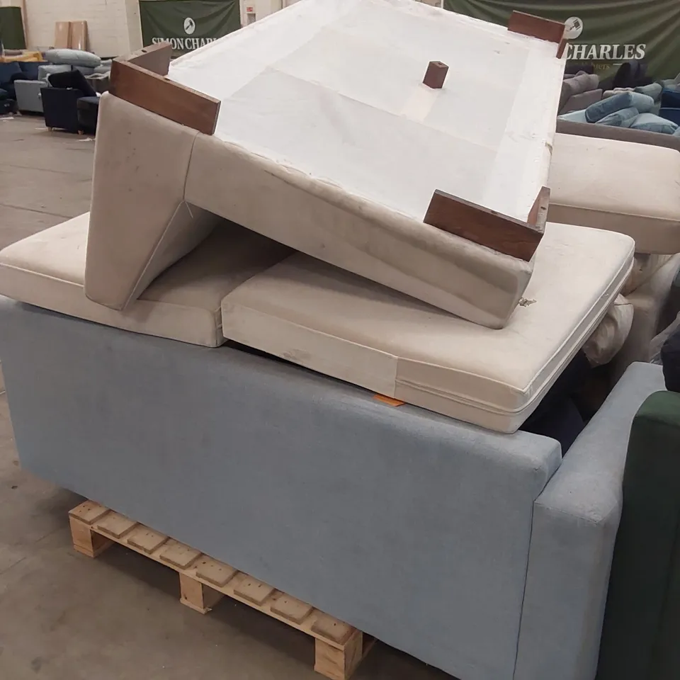 PALLET OF ASSORTED INCOMPLETE SOFA BED PARTS, PIECES AND CUSHIONS