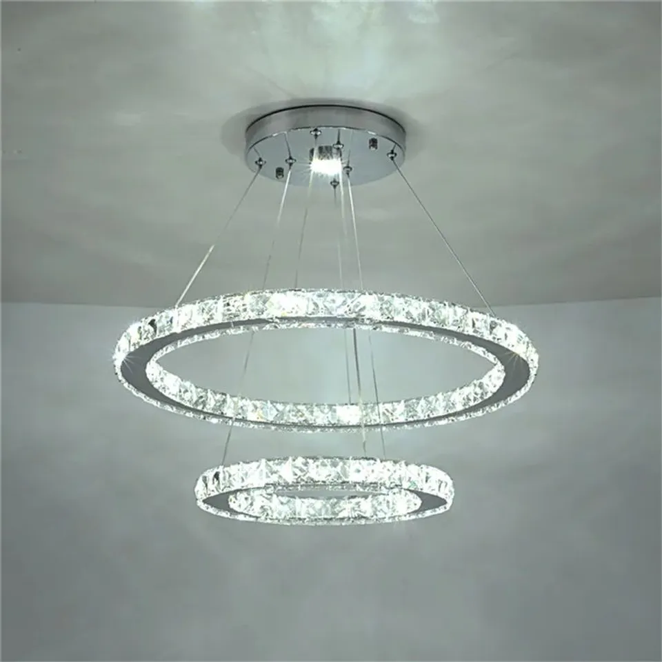 BOXED LUCCHESI 2 LIGHT CRYSTAL LED CHANDELIER 