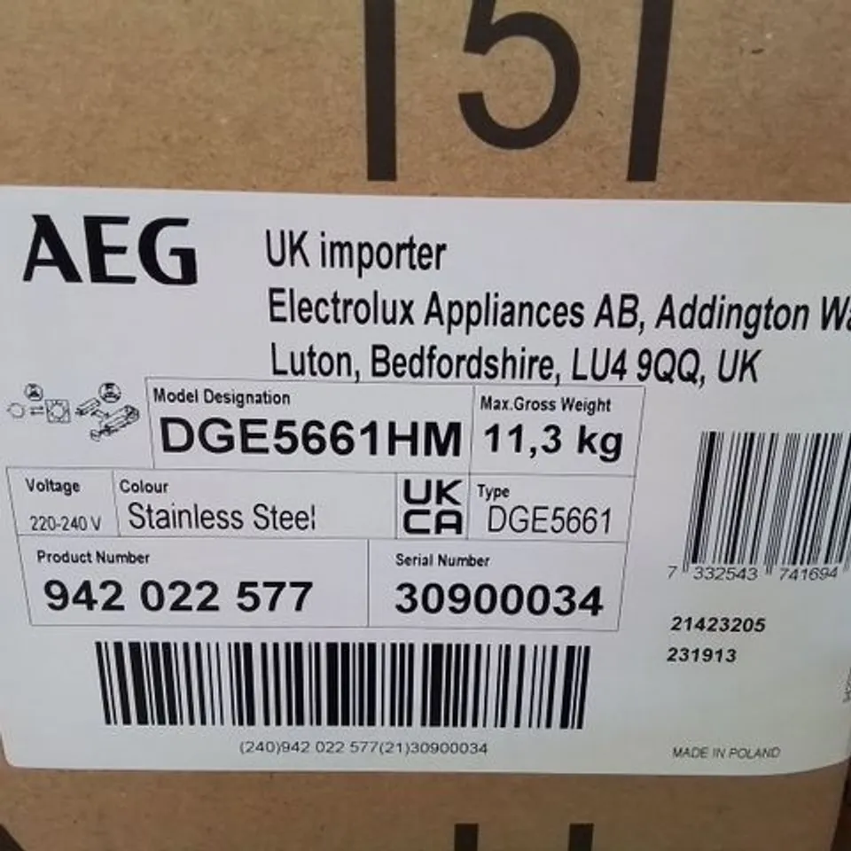 AEG CHIMNEY COOKER HOOD STAINLESS STEEL Model DGE5661HM RRP £417