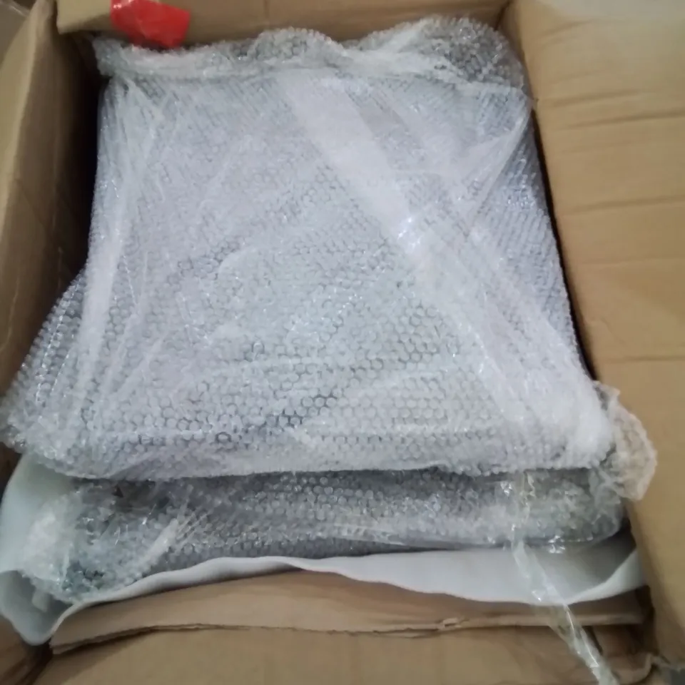 BOXED PAIR OF GREY VELVET UPHOLSTERED SIDE CHAIRS