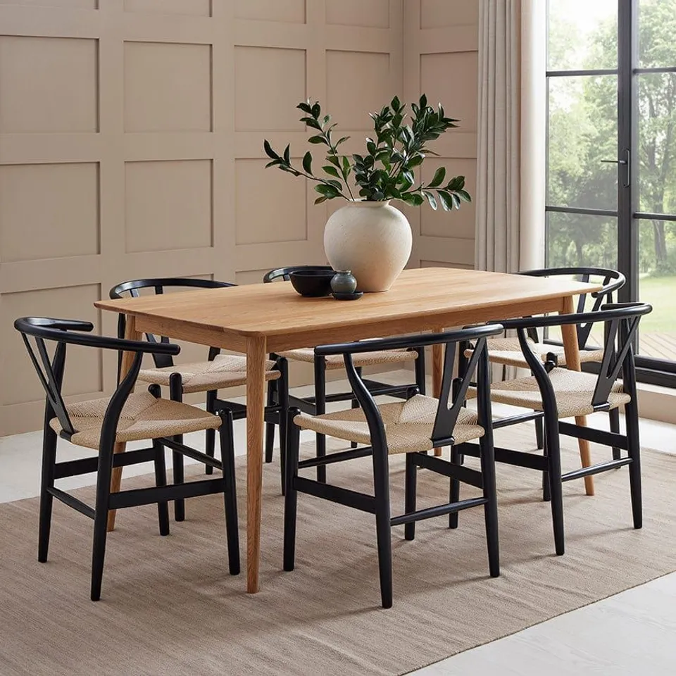 BOXED DUSK HEIDI SOLID OAK 4-6 SEATER DINING TABLE - NATURAL (1 BOX)
