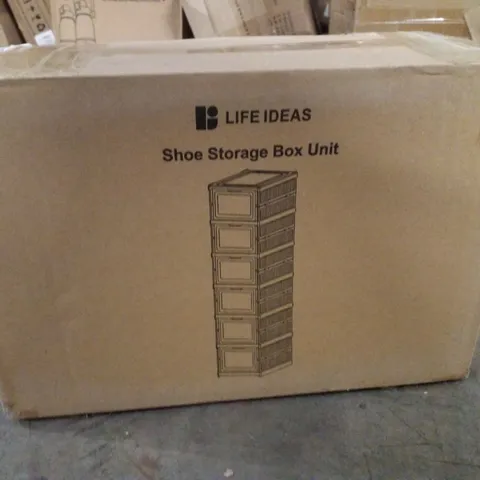 BOXED LIFE IDEAS SHOE STORAGE BOX UNIT - WHITE