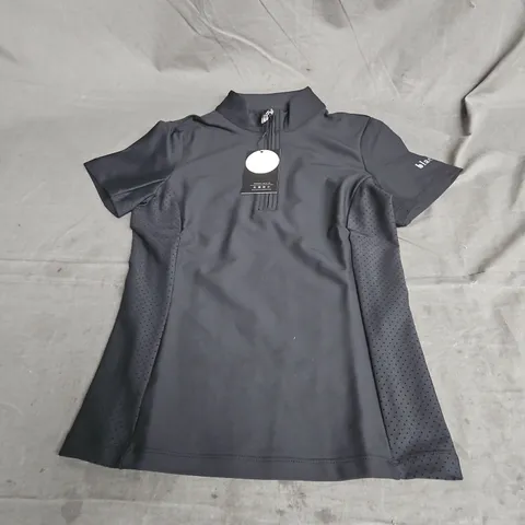 BLACK HEART EQUESTRIAN AIRTEC SHORT SLEEVE BASE LAYER TOP IN BLACK SIZE XS