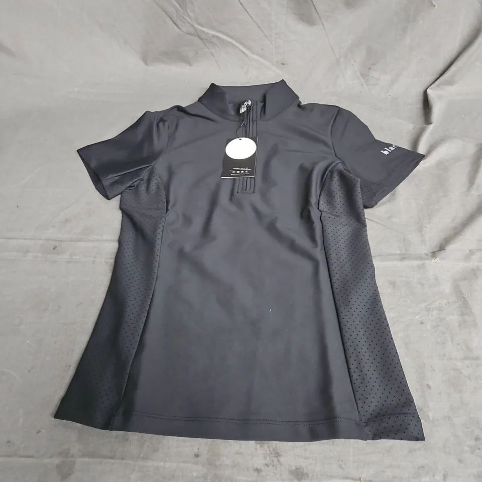 BLACK HEART EQUESTRIAN AIRTEC SHORT SLEEVE BASE LAYER TOP IN BLACK SIZE XS