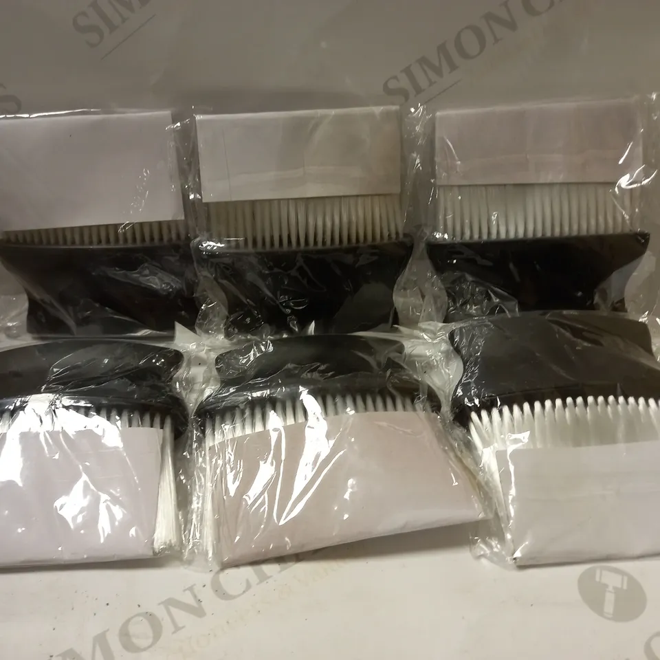LOT OF APPROX 16 TINKSKY HAIRDRESSING NECK DUSTER BRUSHES - BLACK/WHITE