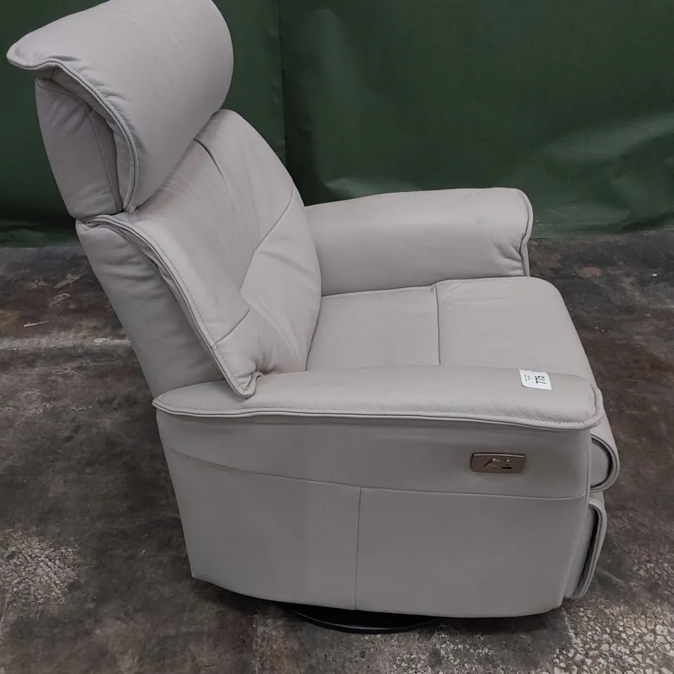 QUALITY BRITISH DESIGNER G PLAN MALMO POWER RECLINING ROCKING/SWIVEL CHAIR CAMBRIDGE CLOUD LEATHER 