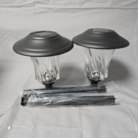GARDEN REFLECTIONS SET OF 2 MOTION COLOUR CHANGING LARGE GLASS GARDEN LIGHTS