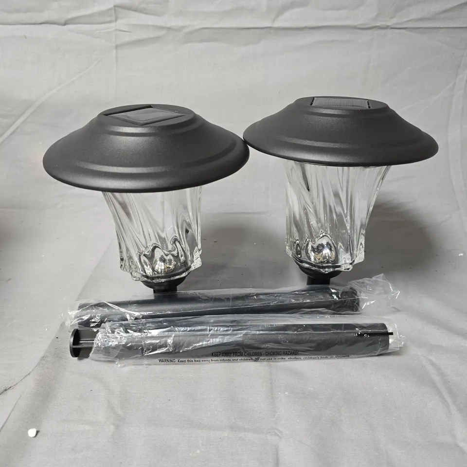 GARDEN REFLECTIONS SET OF 2 MOTION COLOUR CHANGING LARGE GLASS GARDEN LIGHTS