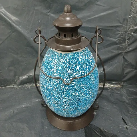 BOXED GARDEN REFLECTION MOSAIC LANTERN - BLUE