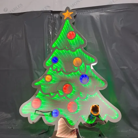 FESTIVE 60 CM LIT INFINITY CHRISTMAS TREE WITH WOODEN BASE