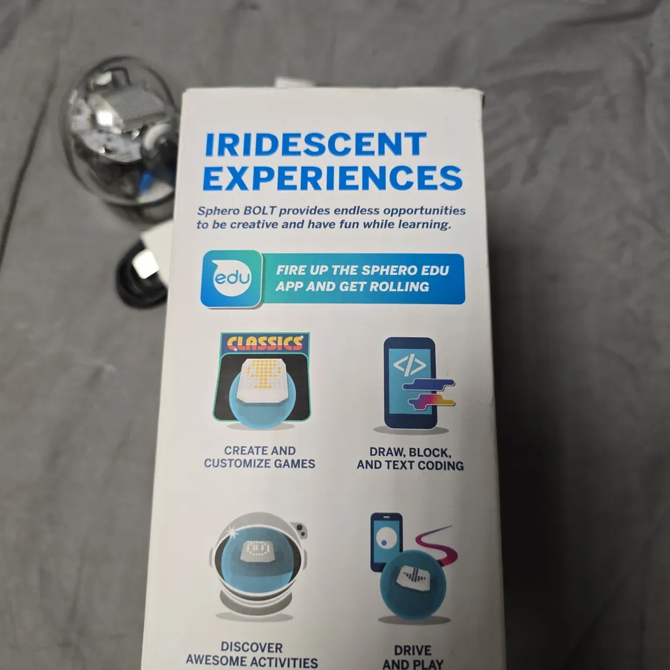 BOXED SPHERO BOLT ROBOT BALL – EDUCATIONAL CODING TOY WITH USB CHARGER & MANUAL