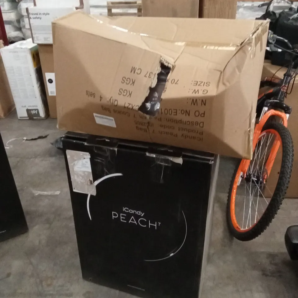 BOXED ICANDY PEACH 7 STROLLER, CARRY COT AND ACCESSORIES - COOKIE COMBO (2 BOXES)