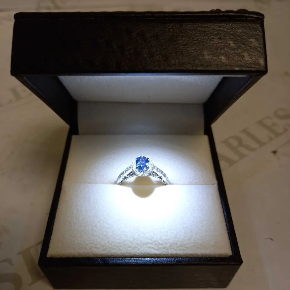 ANGARA SAPPHIRE STYLE STONE SHOULDER DETAIL RING