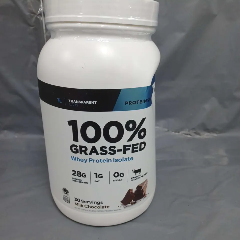 TRANSPARENT LABS 100% GRASS FED WHEY PROTEIN ISOLATE POWDER, CHOCOLATE FLAVOUR 1KG