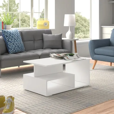 BOXED CHESTON FLOOR SHELF COFFEE TABLE WITH STORAGE