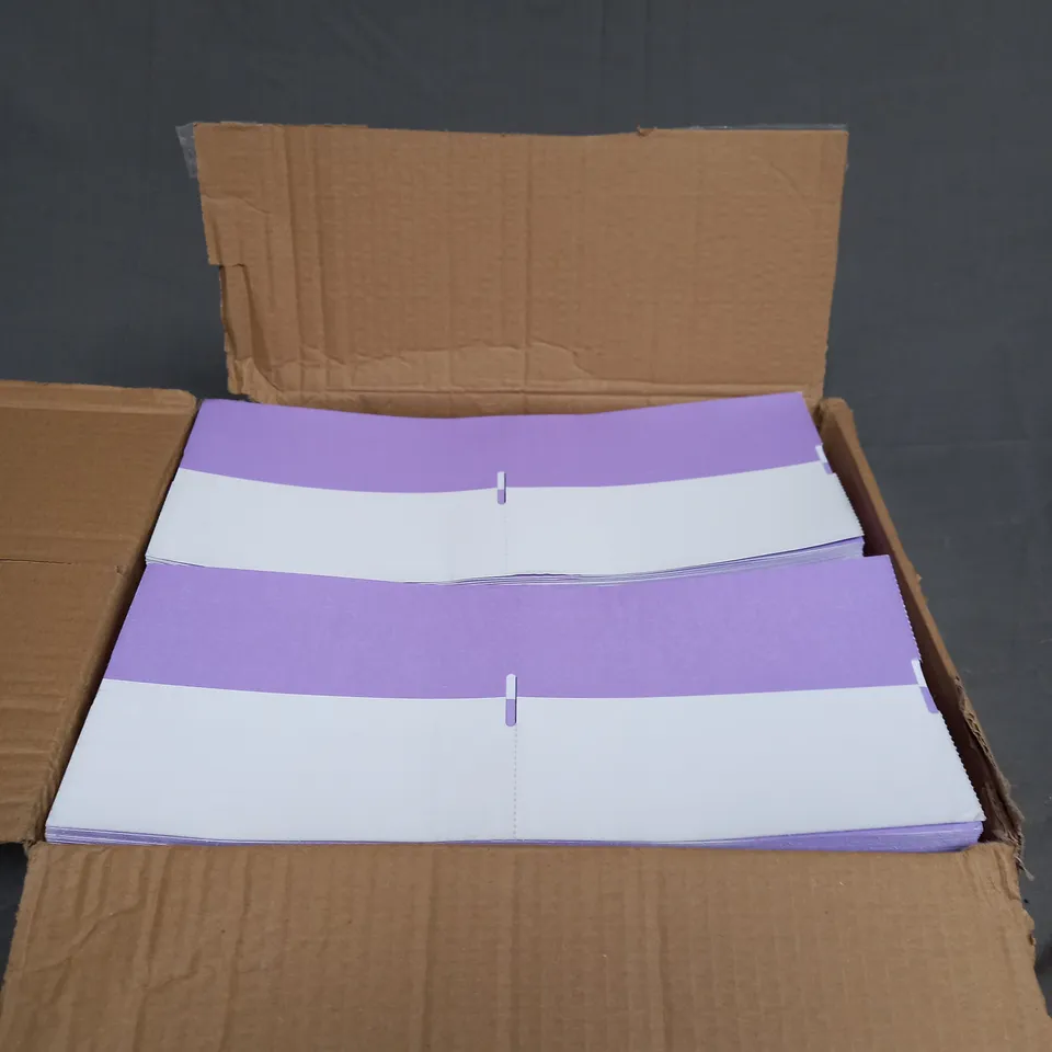 BOX OF APPROXIMATELY 2000 TICKETS IN PURPLE AND WHITE
