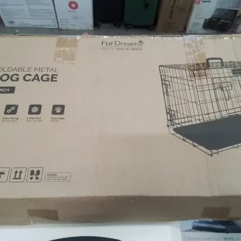 BOXED FURDREAMS 30" FOLDING METAL DOG CAGE