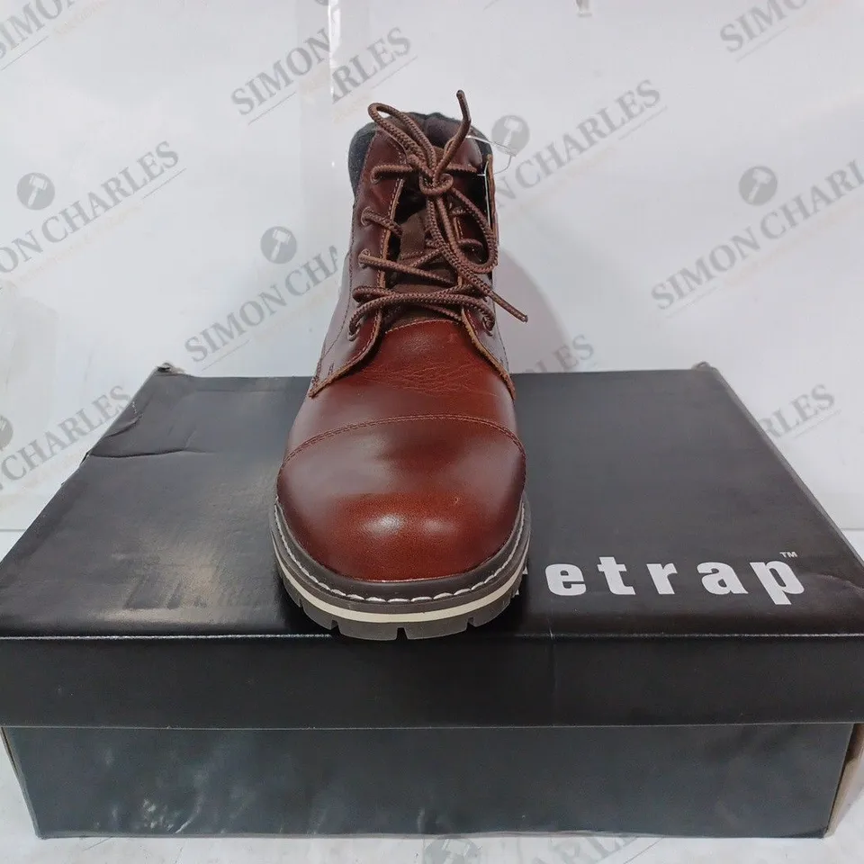 BOXED PAIR OF FIRETRAP AUBIN SHOES IN CAMEL COLOUR UK SIZE 10