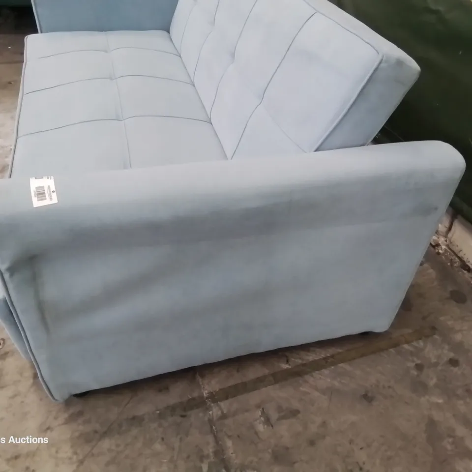 DESIGNER CLIC CLAC SOFA BED BABY BLUE PLUSH FABRIC 