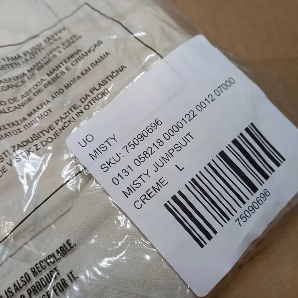 PACKAGED URBAN OUTFITTERS CREME JUMPSUIT - LARGE