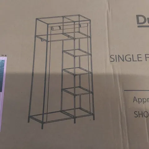 BOXED SINGLE FABRIC WARDROBE - GREY