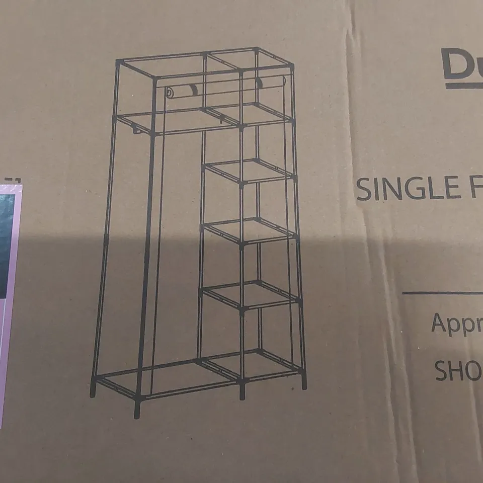 BOXED SINGLE FABRIC WARDROBE - GREY