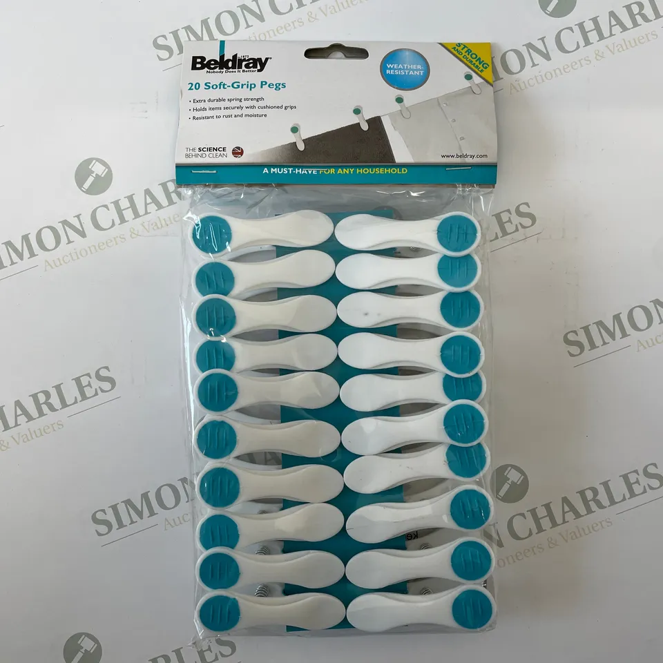 24 BRAND NEW SETS OF BELDRAY SOFT GRIP PEGS (1 BOX)