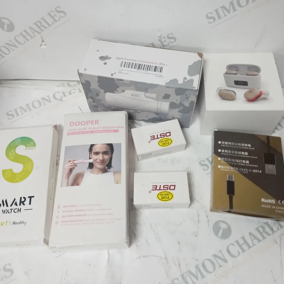 7 RANDOM ELECTRICAL ITEM INCLUDING EARPHONES, FITNESS TRACKER