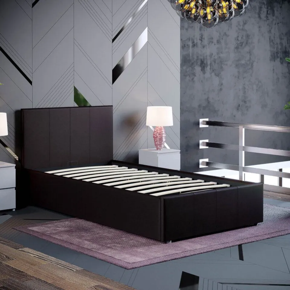 WINDEMERE UPHOLSTERED OTTOMAN BED SINGLE 3 BOXES