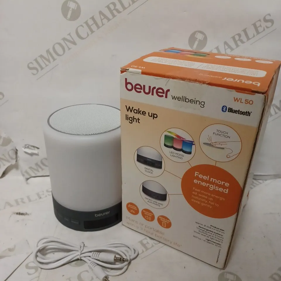 BOXED BEURER WL50 WAKE UP TO DAYLIGHT TABLE LAMP, WHITE