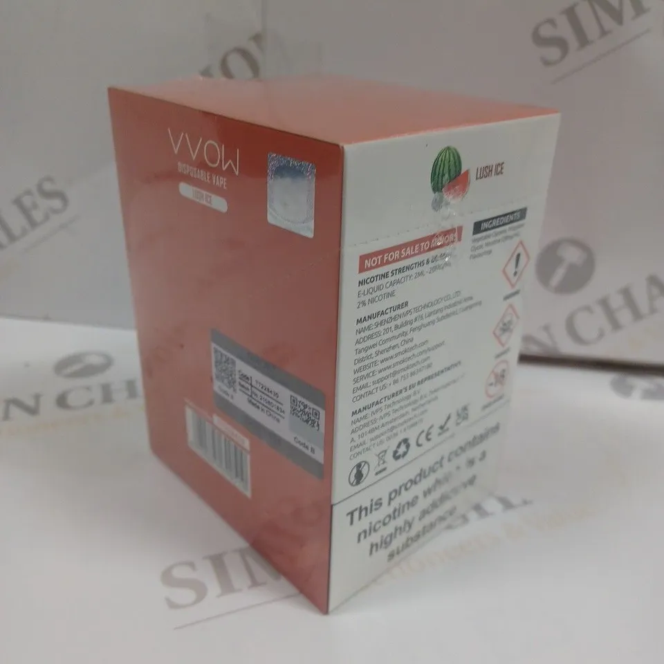SEALED SMOK VVOW 10-PACK OF DISPOSABLE VAPES - LUSH ICE