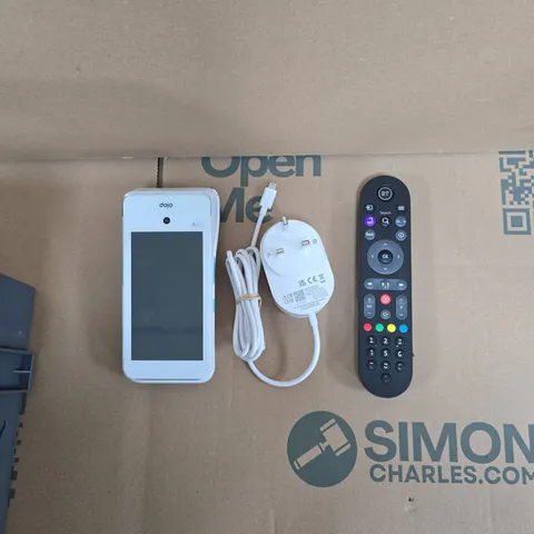 APPROXIMATELY 15 ASSORTED HOUSEHOLD PRODUCTS TO INCLUDE SKY TV REMOTE, POWER CABLES & CONTACTLESS MACHINE