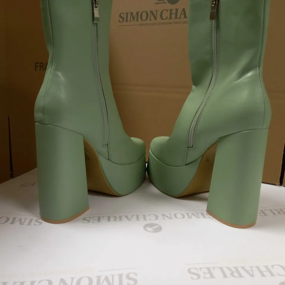 KOI SAGE PLATFORM HEELED ANKLE BOOTS - SIZE 5