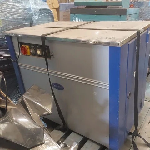 OPTIMAX TMS300 HEAVY-DUTY, SEMI-AUTOMATIC STRAPPING MACHINE