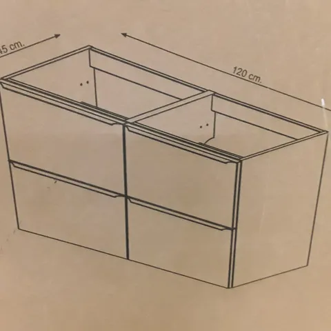 BOXED GOODHOME IMANDRA WALL MOUNTED DOUBLE BASIN CABINET 120×60×45CM