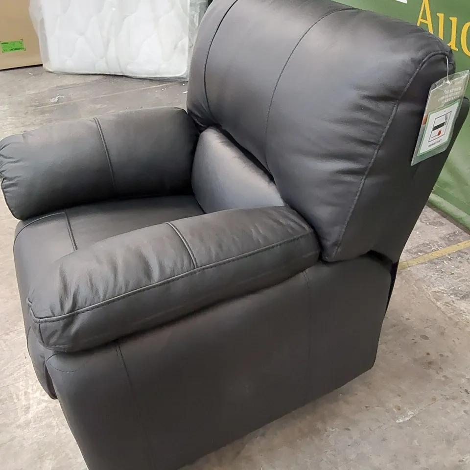 QUALITY DESIGNER VIOLINO LEATHER ELECTRIC RECLINER CHAIR - BLACK