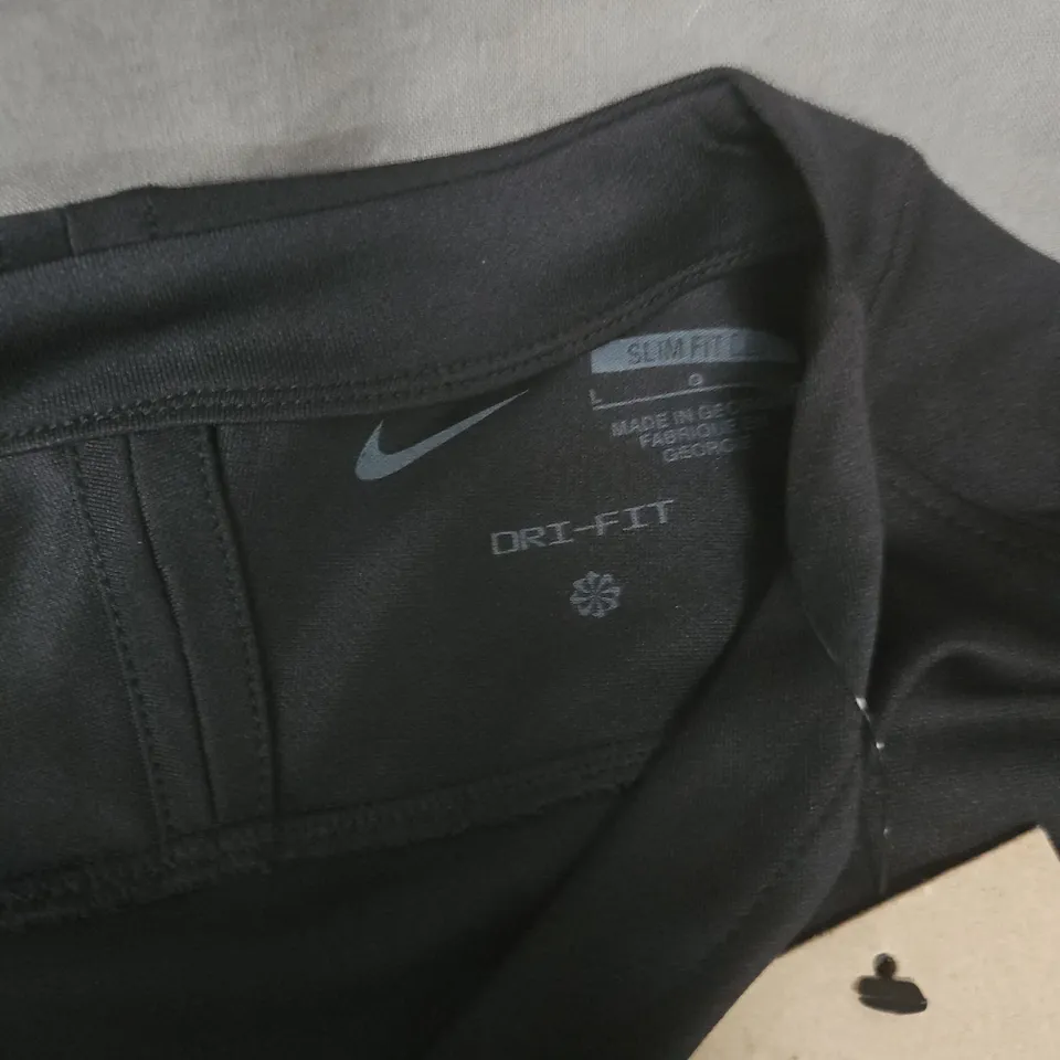 NIKE DRI-FIT SLIM FIT LONG-SLEEVE TOP, MEN'S, BLACK - LARGE