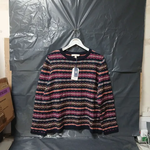 SEASALT CORNWALL PERCELLA COVE JUMPER IN PALACE COVE MARITIME MULTI - UK 20