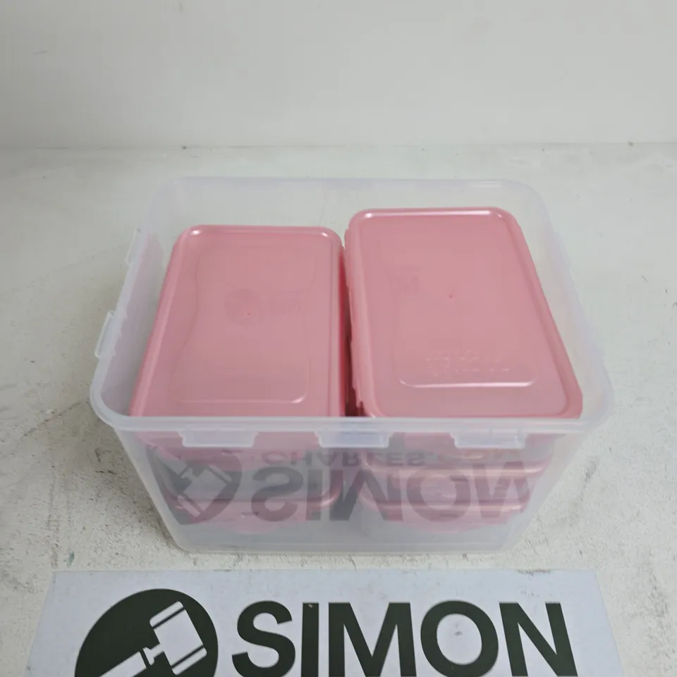 LOCK AND LOCK PLASTIC STORAGE BOXES WITH LIDS PINK