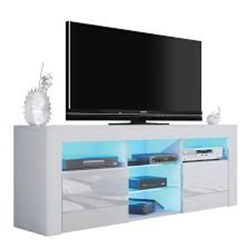 BOXED ANNAGEOVE TV STAND FOR TVS UP TO 65" - WHITE (1 BOX)