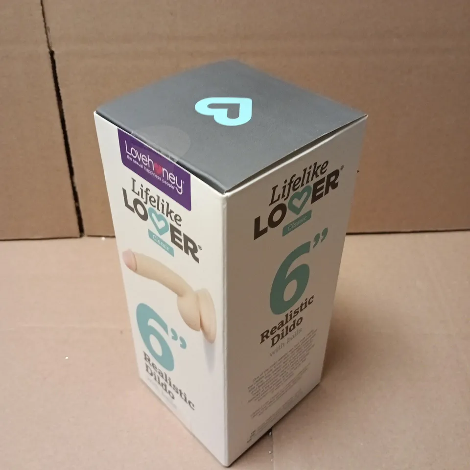 SEALED LOVEHONEY LIFELIKE LOVER 6" REALISTIC DILDO WITH BALLS