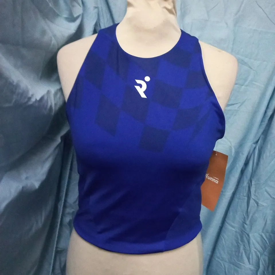 RÜNNA BY STRAVA WOMEN'S RUNNING CROP TOP – COBOLT (UK S) (RUUNNA LOGO)