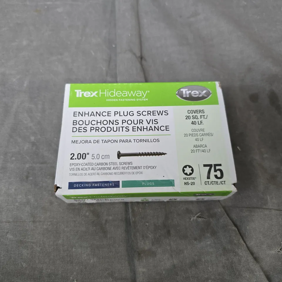 BOXED TREX HIDEAWAY ENHANCE PLUG SCREWS – 2 IN (50 MM) EPOXY-COATED CARBON STEEL SCREWS