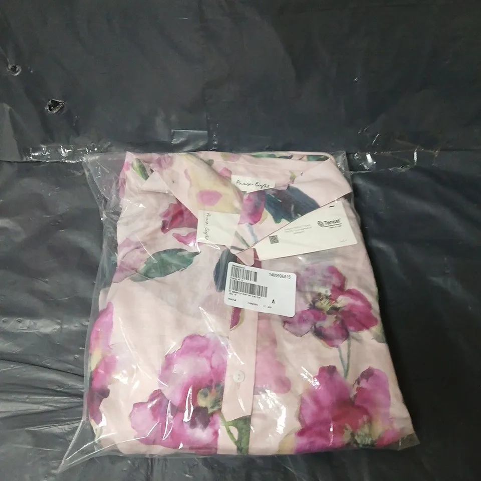 BAGGED PHASE EIGHT ANABELLA SHIRT DRESS IN FLORAL PALE PINK - SIZE 18