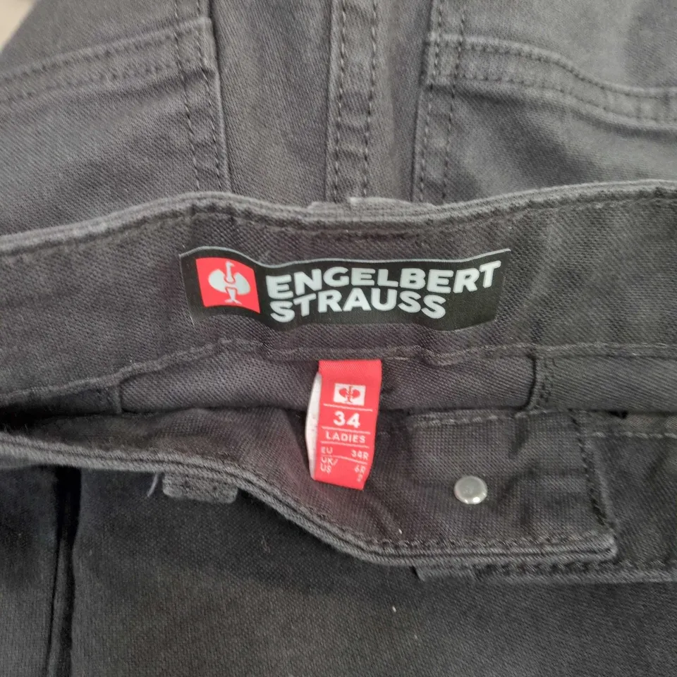 ENGELBERT STRAUSS LADIES' BLACK DENIM JEANS – EU 34R (UK 8 / US 6)