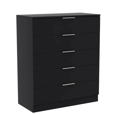BOXED VIDA DESIGNS TREGA 5 DRAWER CHEST - BLACK